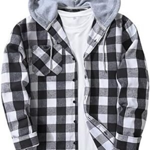 JACKETOWN Hooded Flannel Shirt for Shirts Long Sleeve Jacket